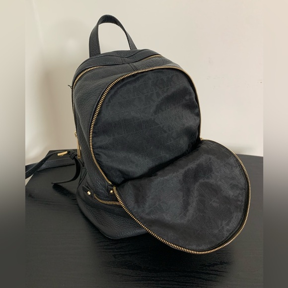 Michael Kors Black Leather Backpack Purse - Picture 9 of 10